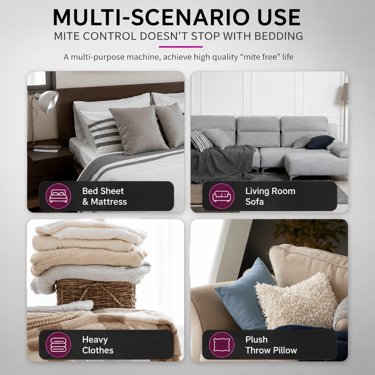 Cordless Vacuum Cleaner - Dust Mite Removal for Mattress &amp; Sofa