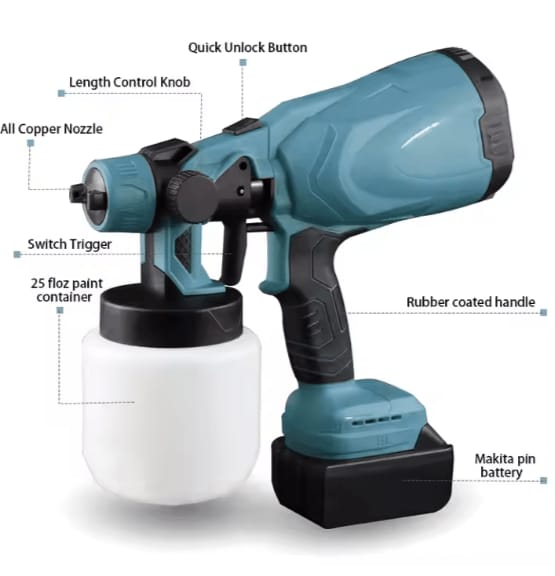 Cordless Electric Paint Sprayer – High-Performance Portable Spray Gun for DIY Projects