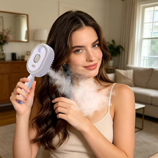 Electric Spray Air Cushion Comb – Retractable Detangling & Mist Styling Brush