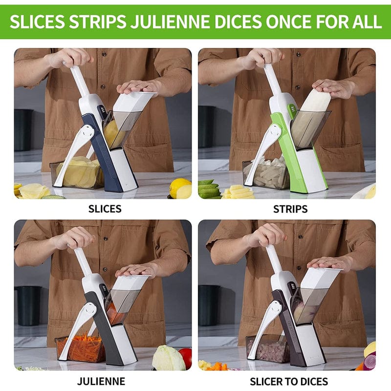 Manual Vegetable Chopper & Slicer – Multifunctional Food Cutter with Interchangeable Blades