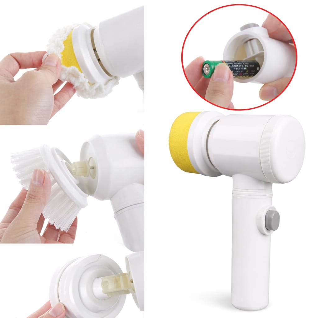 5-in-1 Electric Cleaning Brush – Handheld Power Scrubber for Kitchen & Bathroom