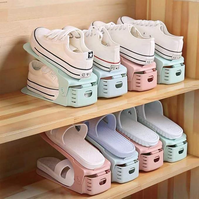 Adjustable Shoe Slot Organizer – Space-Saving Double-Layer Shoe Rack