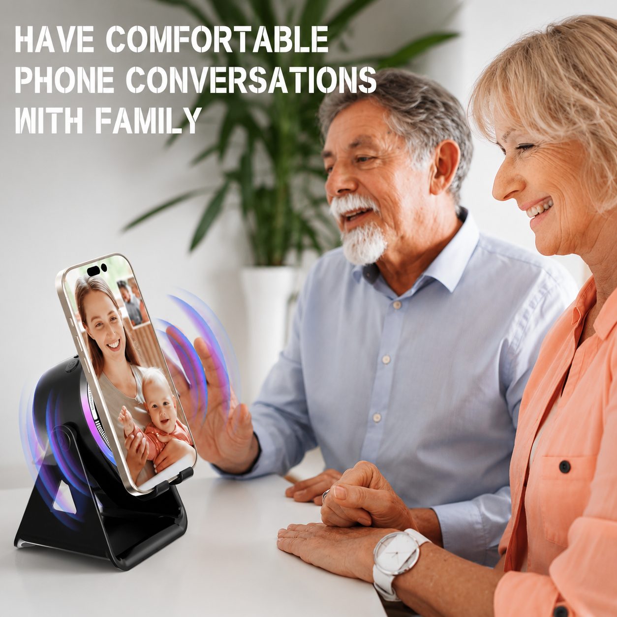 4-in-1 Wireless Induction Speaker with RGB Lights &amp; Phone Stand